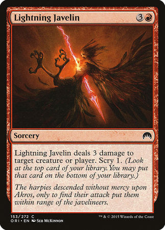 Lightning Javelin [Magic Origins] | Tabernacle Games