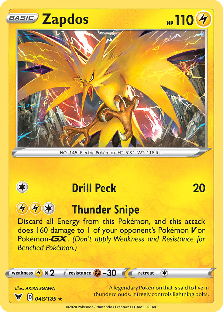 Zapdos (048/185) [Sword & Shield: Vivid Voltage] | Tabernacle Games