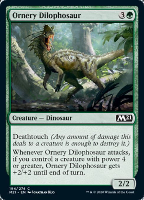 Ornery Dilophosaur [Core Set 2021] | Tabernacle Games