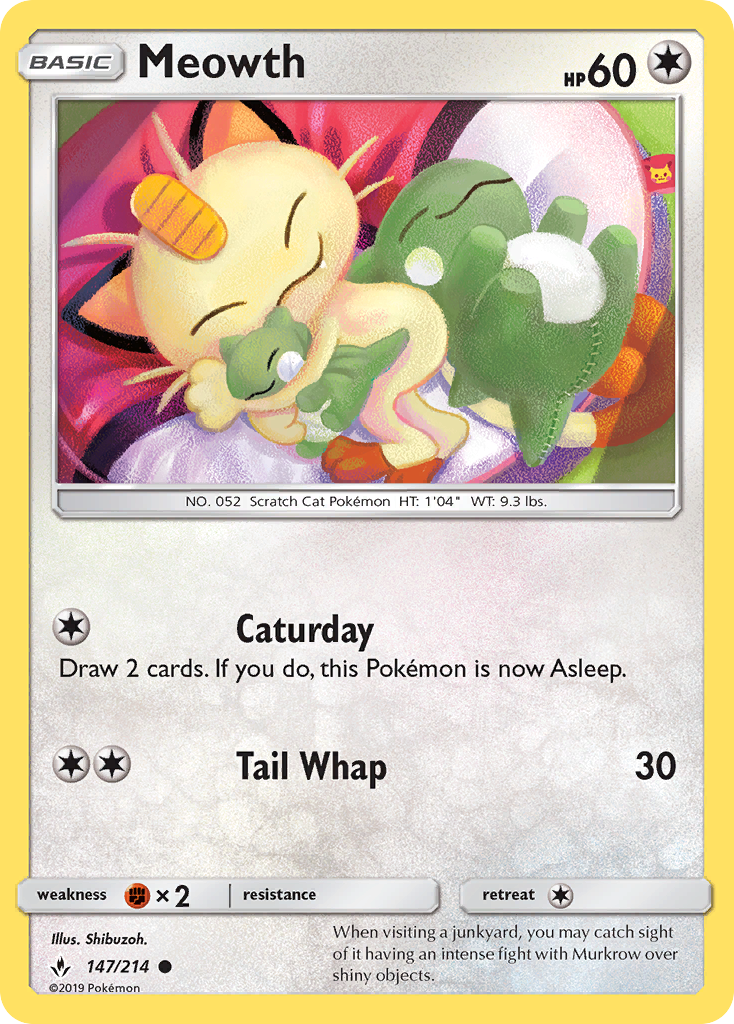 Meowth (147/214) [Sun & Moon: Unbroken Bonds] | Tabernacle Games