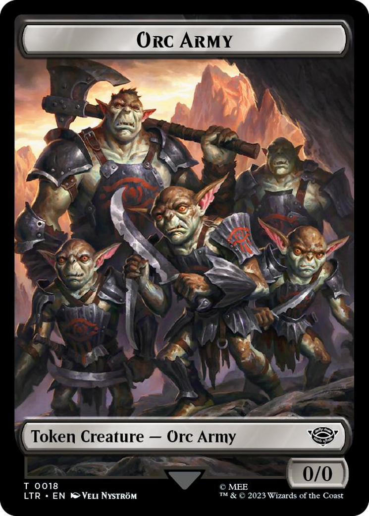 Orc Army (0018) // Food (0022) Double-Sided Token (Surge Foil) [The Lord of the Rings: Tales of Middle-Earth Tokens] | Tabernacle Games