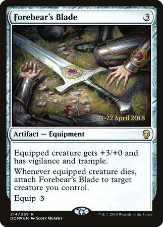 Forebear's Blade [Dominaria Promos] | Tabernacle Games