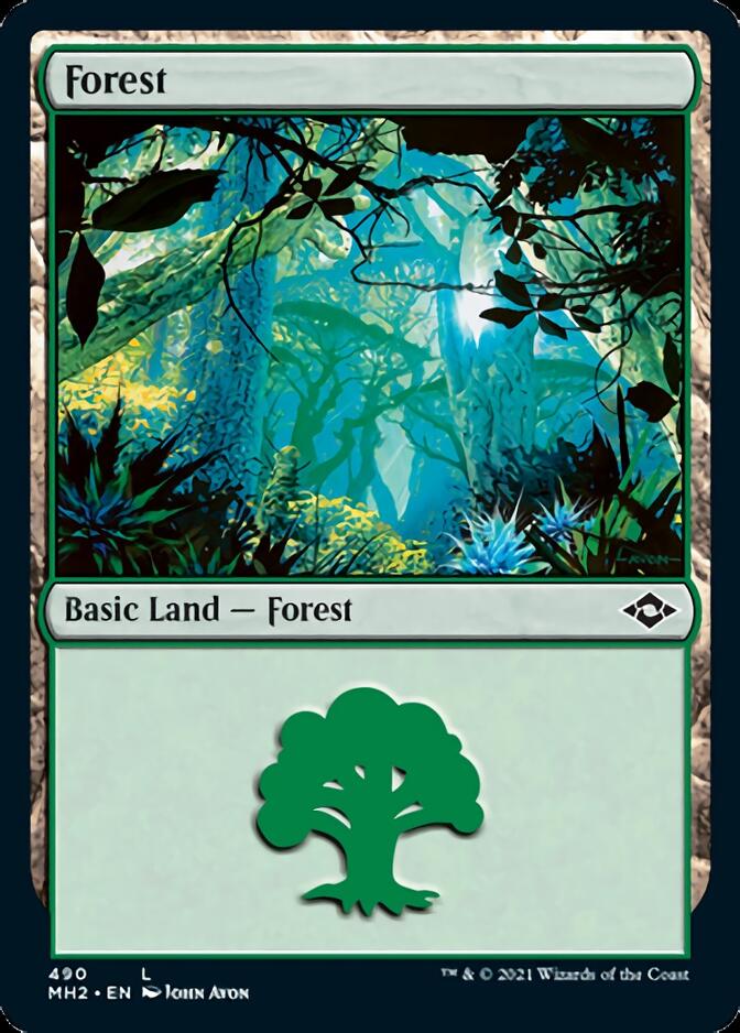 Forest (490) (Foil Etched) [Modern Horizons 2] | Tabernacle Games