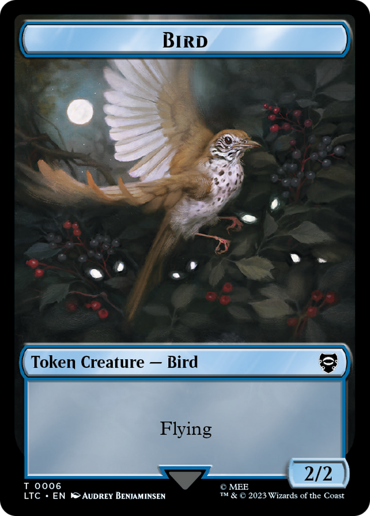 Elf Warrior // Bird Double Sided Token [The Lord of the Rings: Tales of Middle-Earth Commander Tokens] | Tabernacle Games