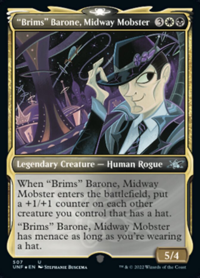 "Brims" Barone, Midway Mobster (Showcase) (Galaxy Foil) [Unfinity] | Tabernacle Games