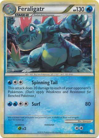 Feraligatr (20/123) (Cracked Ice Holo) [HeartGold & SoulSilver: Base Set] | Tabernacle Games
