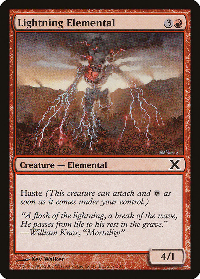 Lightning Elemental [Tenth Edition] | Tabernacle Games