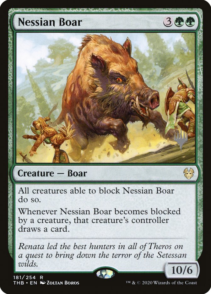 Nessian Boar (Promo Pack) [Theros Beyond Death Promos] | Tabernacle Games