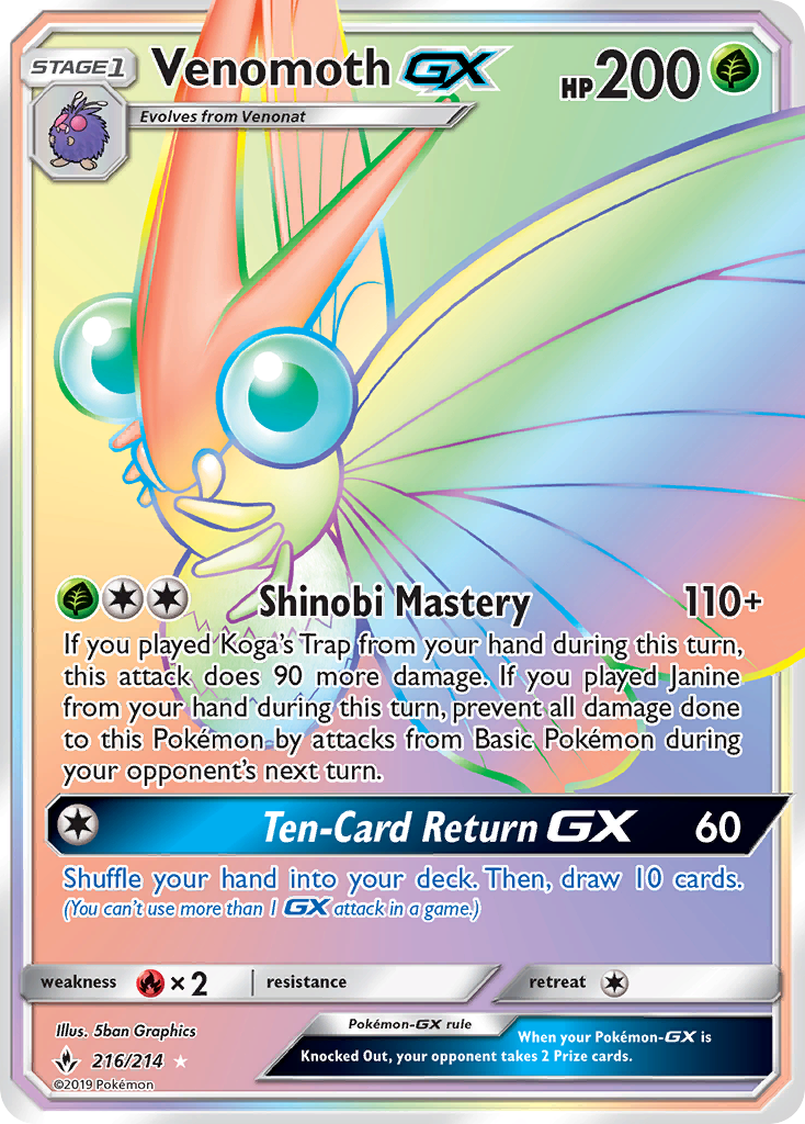 Venomoth GX (216/214) [Sun & Moon: Unbroken Bonds] | Tabernacle Games