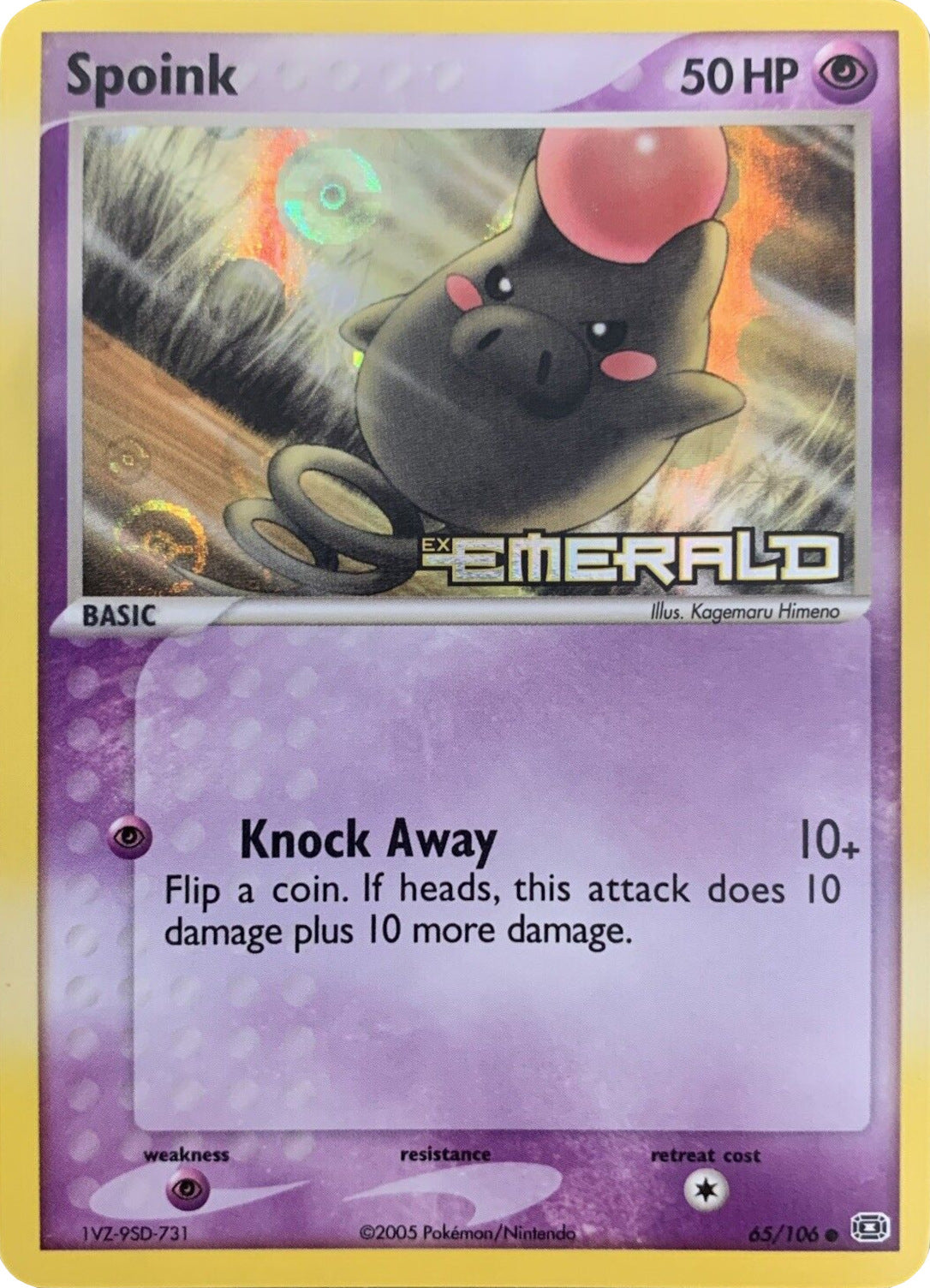 Spoink (65/106) (Stamped) [EX: Emerald] | Tabernacle Games