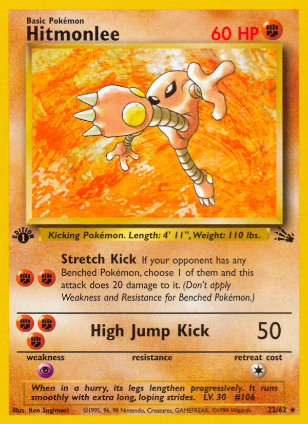 Hitmonlee (22/62) [Fossil 1st Edition] | Tabernacle Games