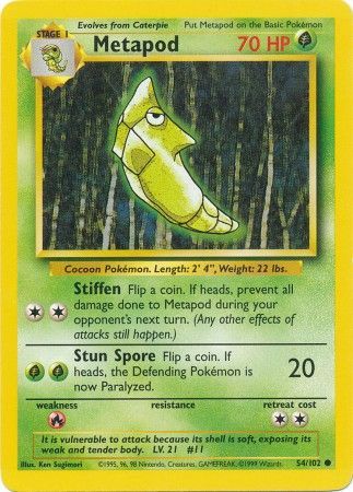 Metapod (54/102) [Base Set Unlimited] | Tabernacle Games