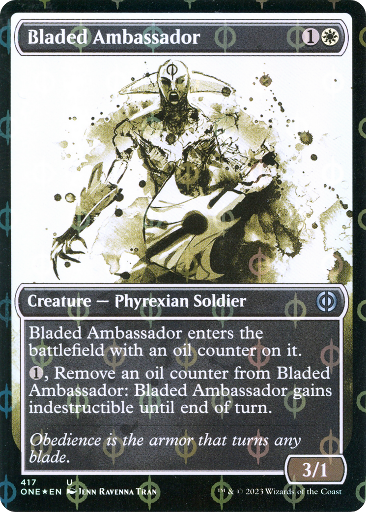 Bladed Ambassador (Showcase Ichor Step-and-Compleat Foil) [Phyrexia: All Will Be One] | Tabernacle Games