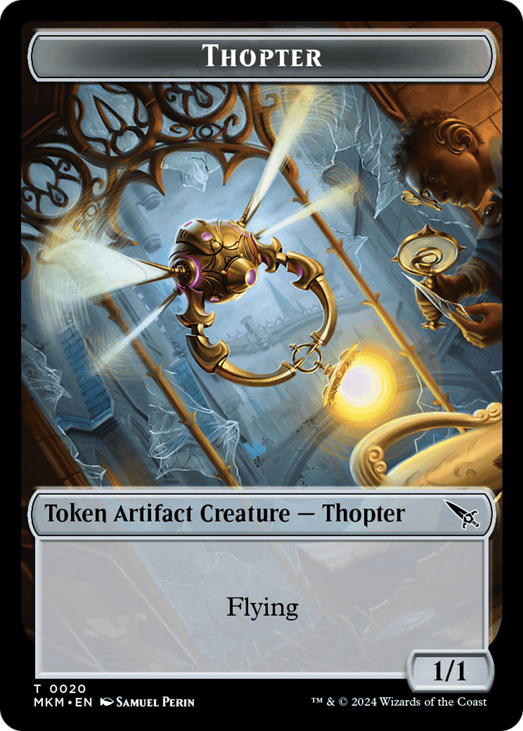 Thopter // Rhino Warrior Double-Sided Token [Murders at Karlov Manor Commander Tokens] | Tabernacle Games