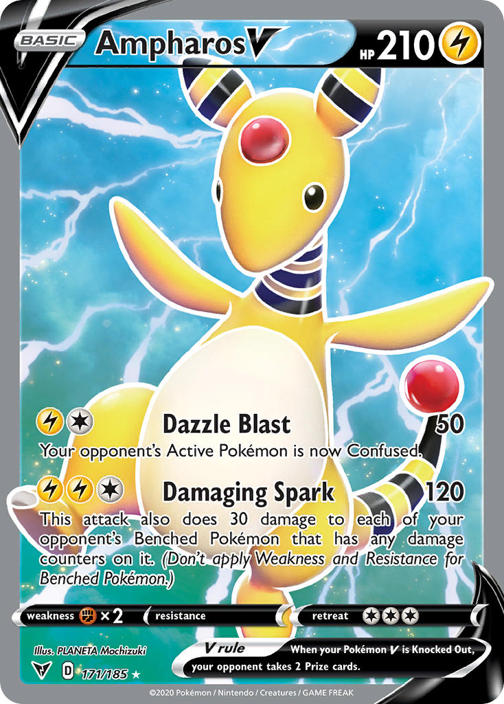 Ampharos V (171/185) [Sword & Shield: Vivid Voltage] | Tabernacle Games