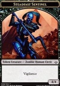 Steadfast Sentinel // Zombie Double-sided Token [Hour of Devastation Tokens] | Tabernacle Games