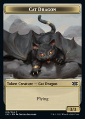 Cat Dragon // Spirit Double-sided Token [Double Masters 2022 Tokens] | Tabernacle Games