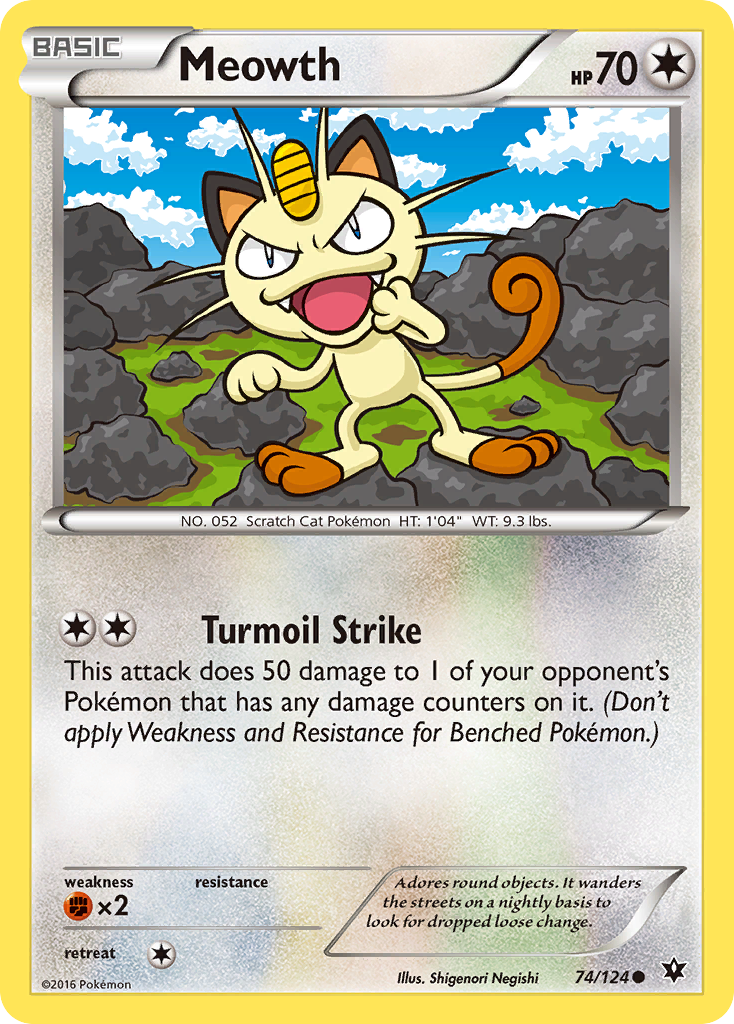 Meowth (74/124) [XY: Fates Collide] | Tabernacle Games