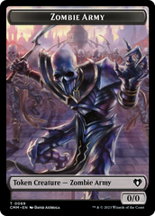 Human Warrior // Zombie Army Double-Sided Token [Commander Masters Tokens] | Tabernacle Games