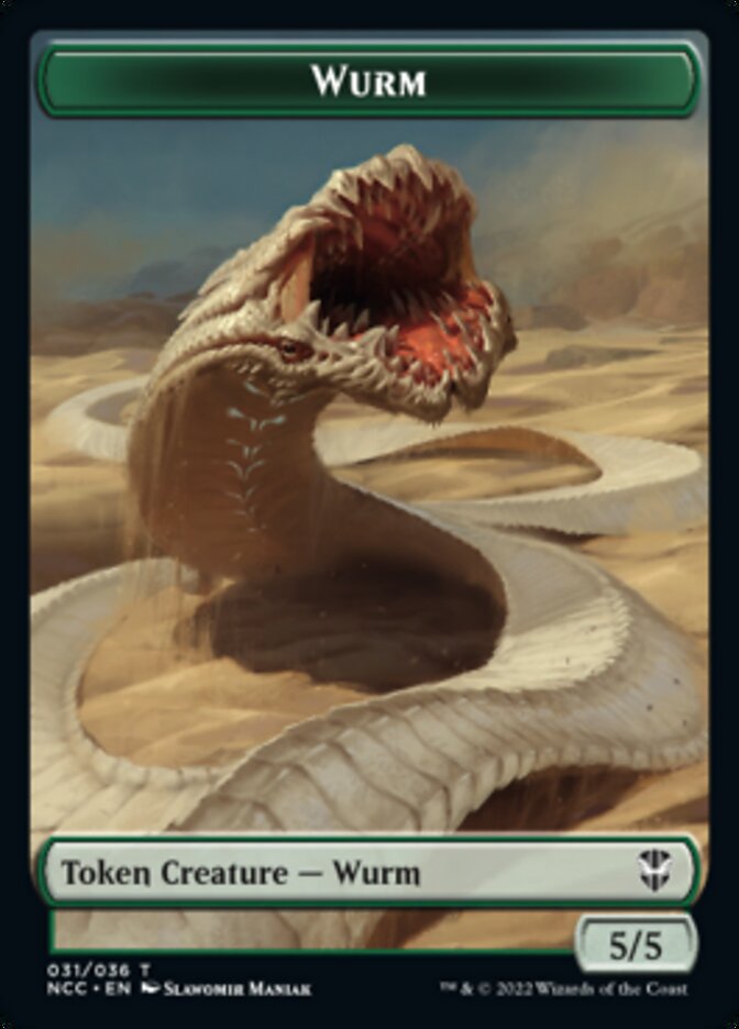 Elf Warrior // Wurm Double-sided Token [Streets of New Capenna Commander Tokens] | Tabernacle Games