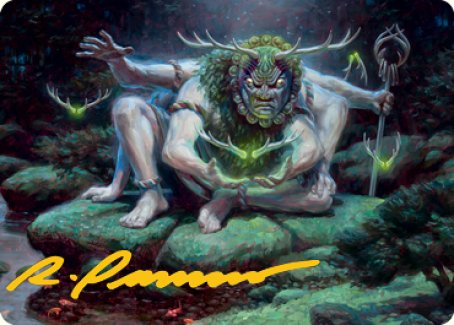 Myojin of Towering Might Art Card (Gold-Stamped Signature) [Kamigawa: Neon Dynasty Art Series] | Tabernacle Games