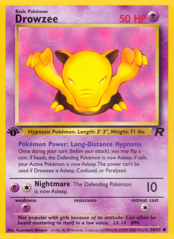 Drowzee (54/82) [Team Rocket 1st Edition] | Tabernacle Games