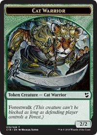 Cat Warrior // Plant Double-sided Token [Commander 2018 Tokens] | Tabernacle Games