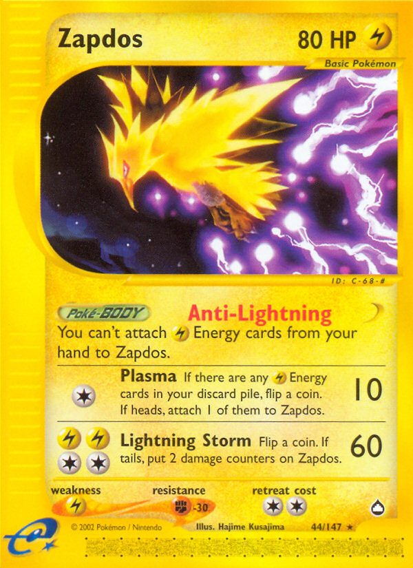 Zapdos (44/147) [Aquapolis] | Tabernacle Games