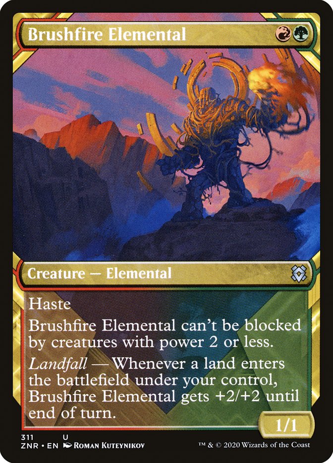 Brushfire Elemental (Showcase) [Zendikar Rising] | Tabernacle Games