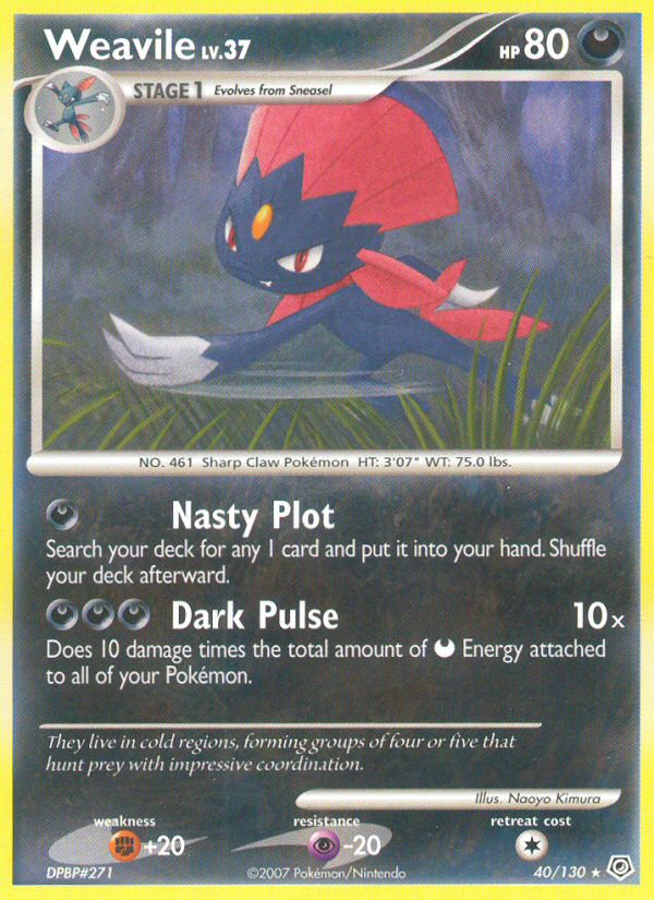 Weavile (40/130) [Diamond & Pearl: Base Set] | Tabernacle Games