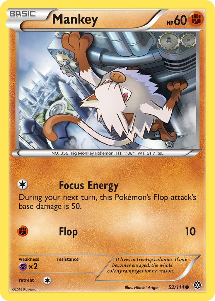 Mankey (52/114) [XY: Steam Siege] | Tabernacle Games