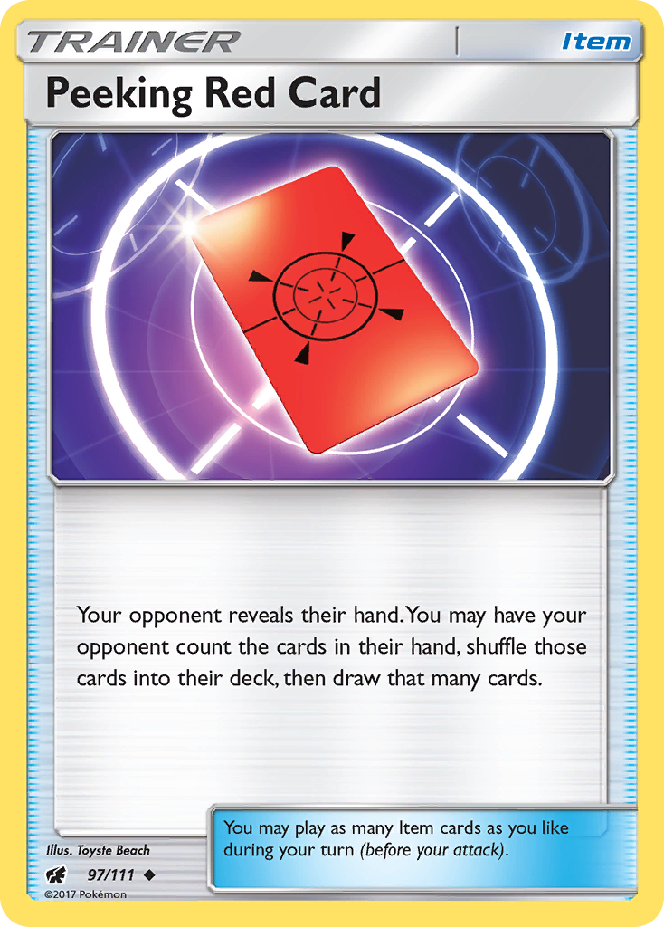 Peeking Red Card (97/111) [Sun & Moon: Crimson Invasion] | Tabernacle Games