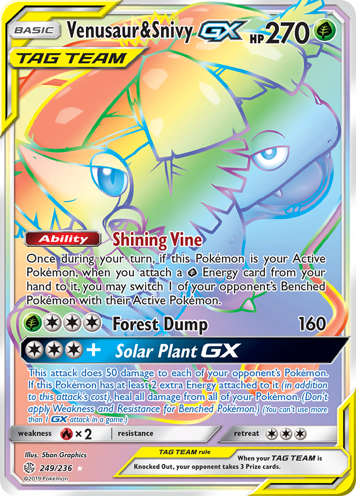 Venusaur & Snivy GX (249/236) [Sun & Moon: Cosmic Eclipse] | Tabernacle Games