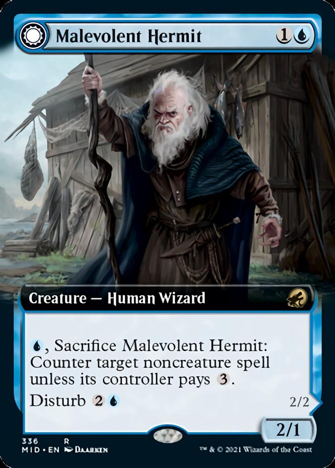 Malevolent Hermit // Benevolent Geist (Extended) [Innistrad: Midnight Hunt] | Tabernacle Games