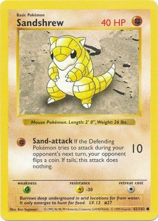 Sandshrew (62/102) [Base Set Shadowless Unlimited] | Tabernacle Games