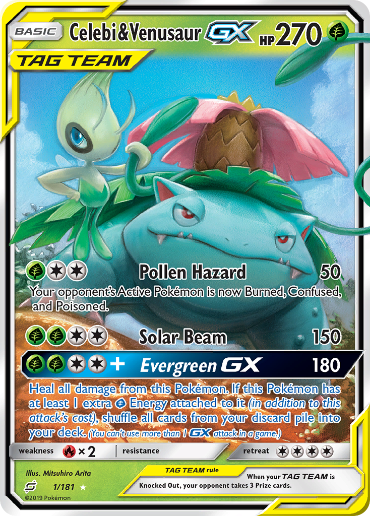 Celebi & Venusaur GX (1/181) [Sun & Moon: Team Up] | Tabernacle Games