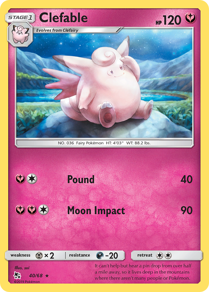 Clefable (40/68) [Sun & Moon: Hidden Fates] | Tabernacle Games