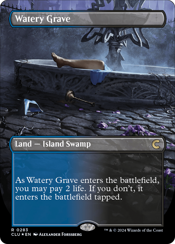 Watery Grave (Borderless) [Ravnica: Clue Edition] | Tabernacle Games