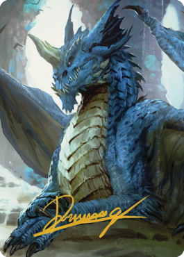 Young Blue Dragon Art Card (Gold-Stamped Signature) [Commander Legends: Battle for Baldur's Gate Art Series] | Tabernacle Games