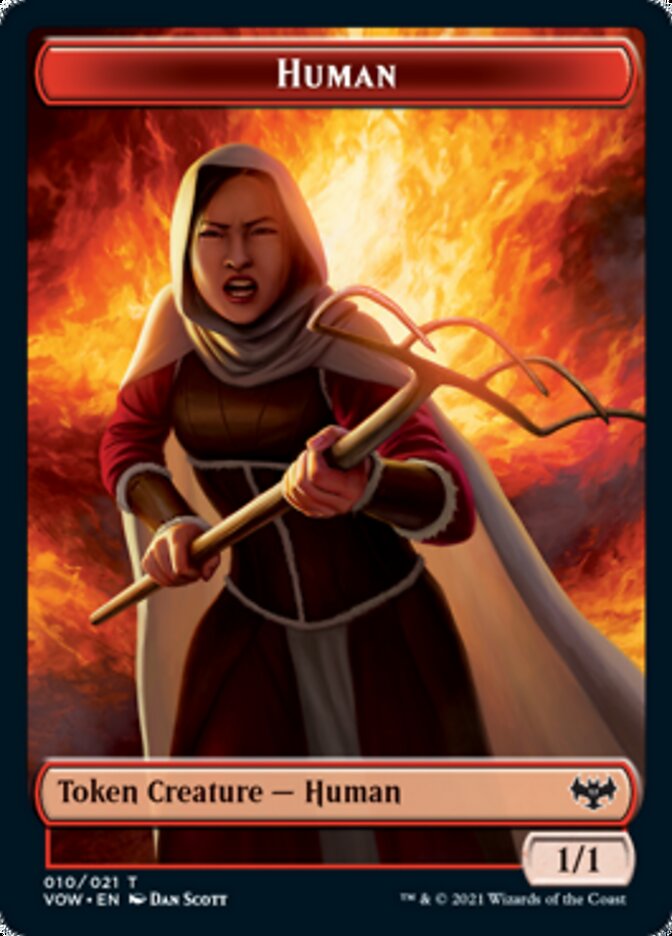 Wolf (011) // Human (010) Double-sided Token [Innistrad: Crimson Vow Tokens] | Tabernacle Games