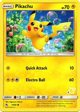 Pikachu (19/68) (Pikachu Stamp #2) [Battle Academy 2020] | Tabernacle Games
