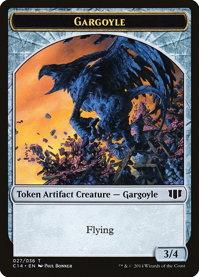 Gargoyle // Elf Warrior Double-sided Token [Commander 2014 Tokens] | Tabernacle Games