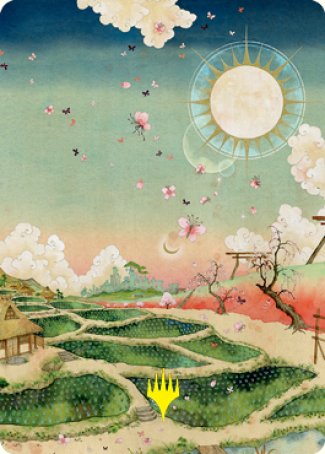 Plains 1 Art Card (Gold-Stamped Signature) [Kamigawa: Neon Dynasty Art Series] | Tabernacle Games