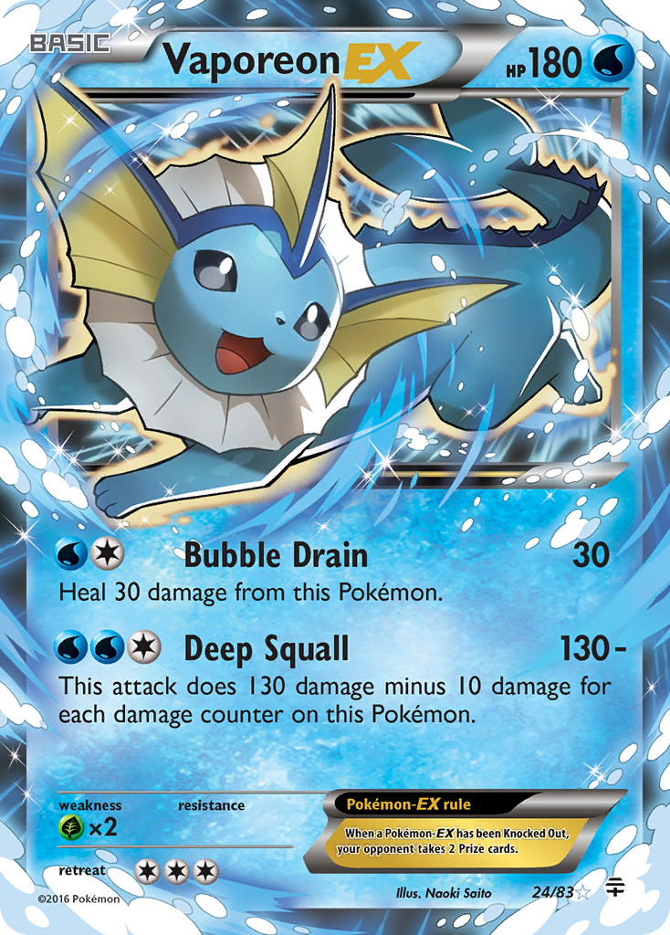 Vaporeon EX (24/83) [XY: Generations] | Tabernacle Games