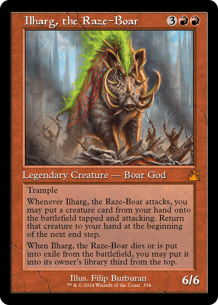 Ilharg, the Raze-Boar (Retro Frame) [Ravnica Remastered] | Tabernacle Games