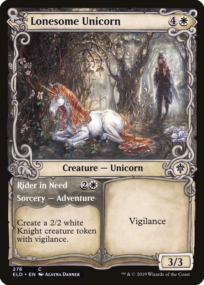 Lonesome Unicorn // Rider in Need (Showcase) [Throne of Eldraine] | Tabernacle Games