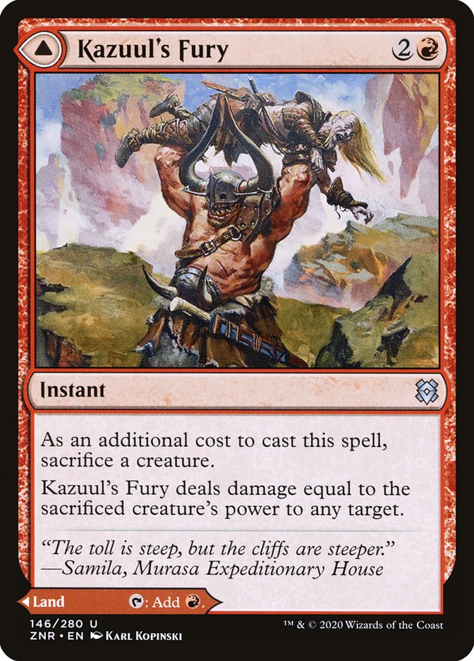 Kazuul's Fury // Kazuul's Cliffs [Zendikar Rising] | Tabernacle Games