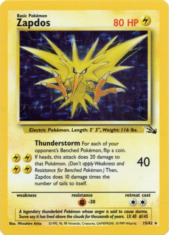 Zapdos (15/62) [Fossil Unlimited] | Tabernacle Games