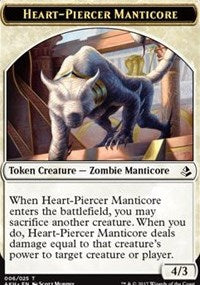 Heart-Piercer Manticore // Warrior Token [Amonkhet Tokens] | Tabernacle Games