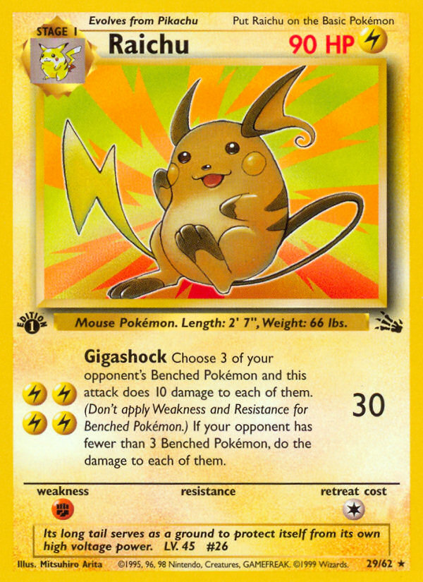 Raichu (29/62) [Fossil 1st Edition] | Tabernacle Games